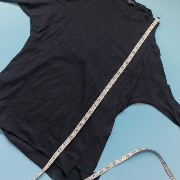 All Saints Washed Black Open Shoulder Long Sleeve Tunic Top Size XSmall - Picture 6 of 10